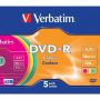 DVD-R Verbatim 4,7GB Color / 5ks slim box ve43557