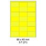 Etikety A4 farebné 66x40mm neon žlté