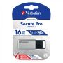 Usb kľúč Verbatim 3.0, 16GB, Secure Pro, strieborný